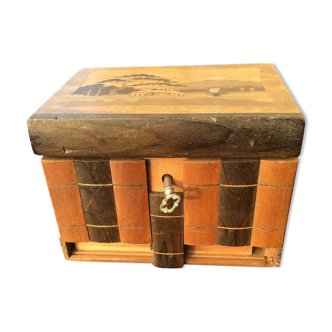 Secret box with wooden key