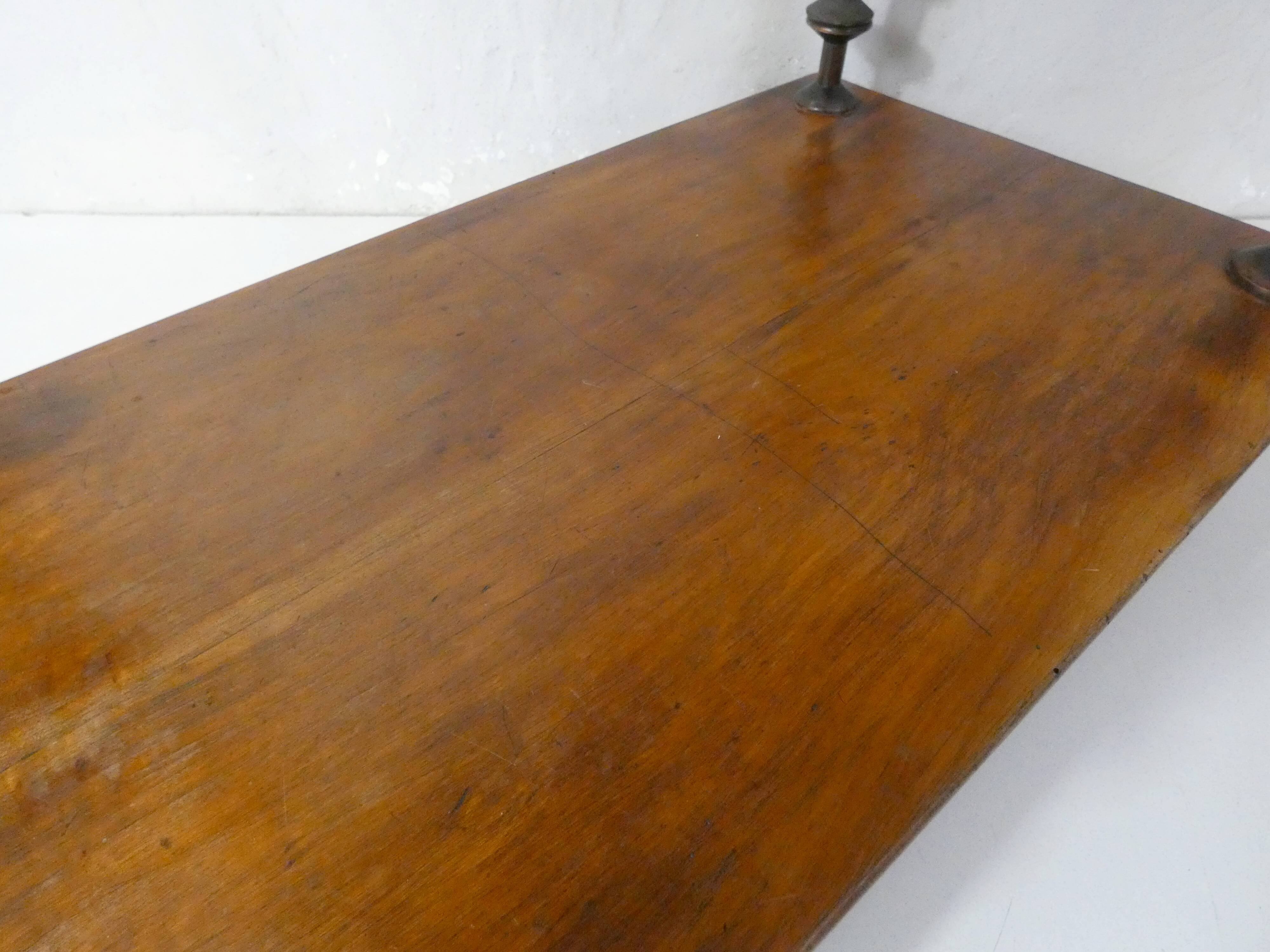 Antique wooden shelf with DMC spools – Industrial sideboard