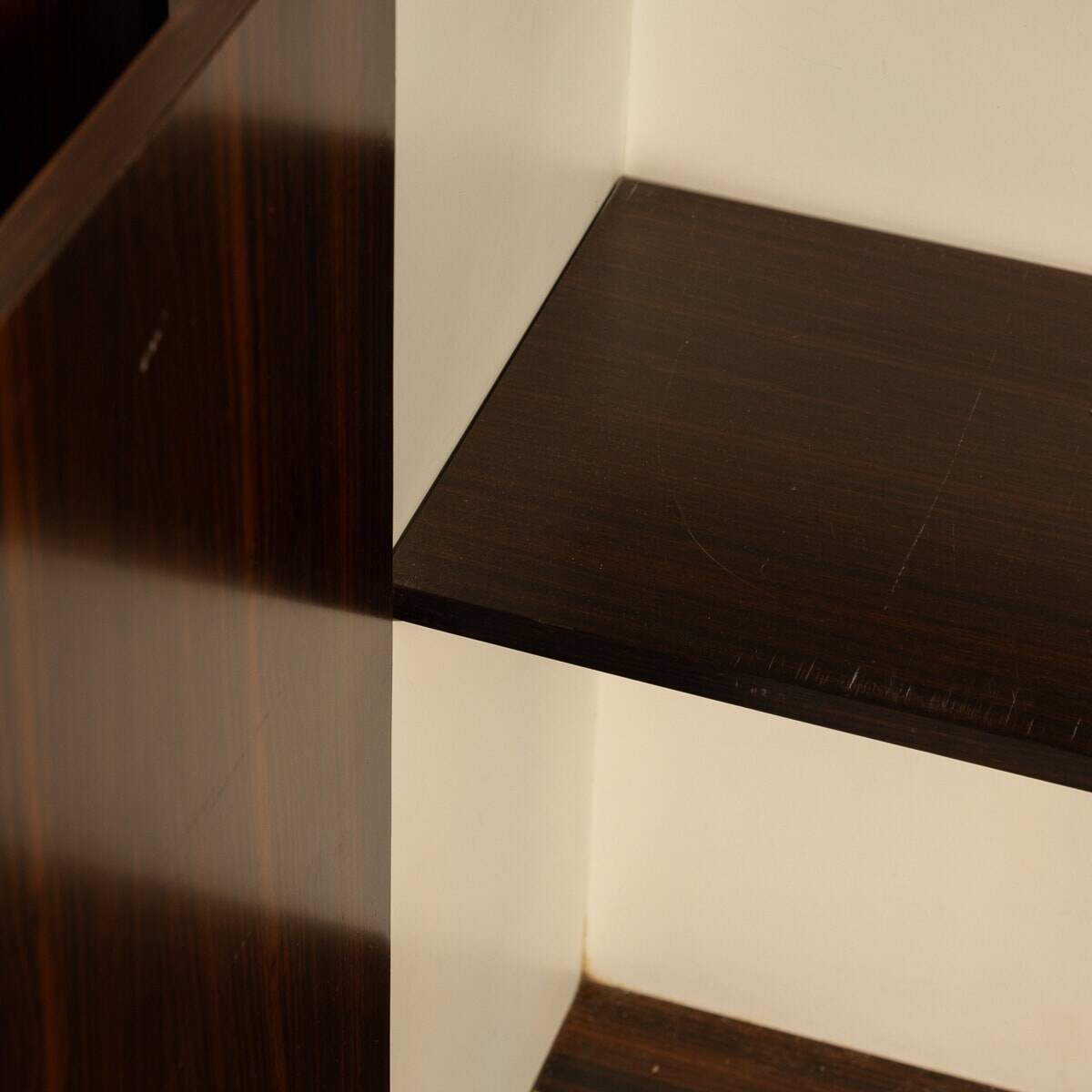 20thC ITALIAN STANDING DRY BAR IN HARDWOOD & CREAM LAMINATE c.1970