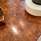 Elm magnifying glass coffee table circa 1970