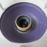 Dansk design white/purple 1980s pendant lamp by Danish Jeka Metaltryk