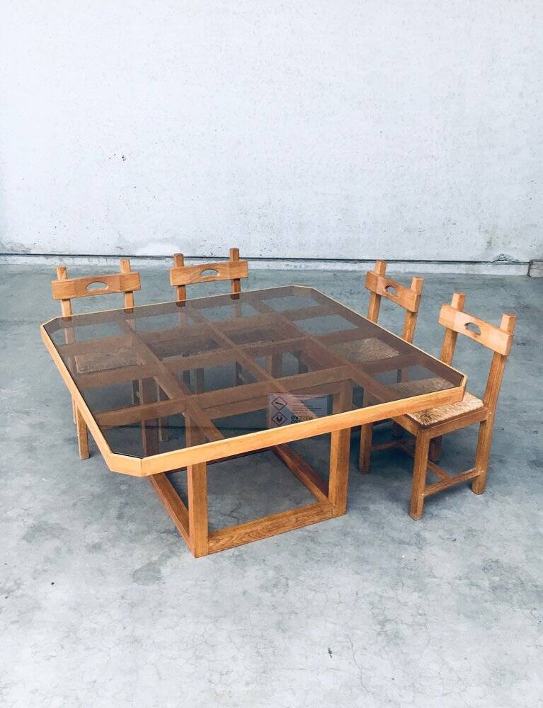 Postmodern Octagonal Square Dining Table, 1980s