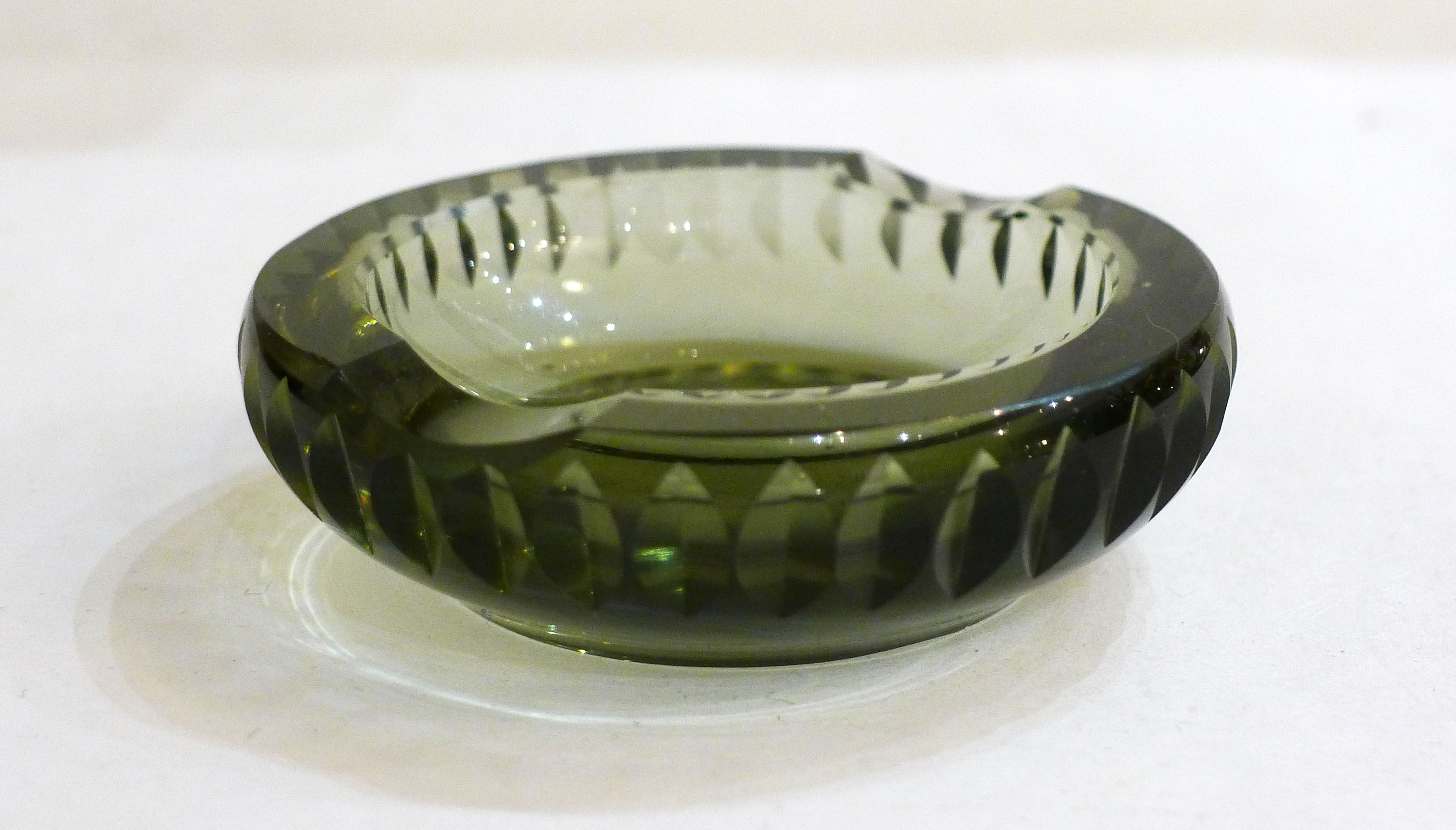 Smoked art deco ashtray