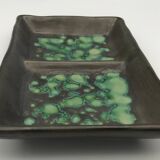 Ceramic presentation dish or bowl, artistic pottery with speckled effect