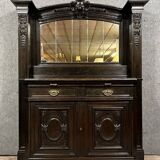 Blackened wooden sacristy sideboard from the Napoleon III period, circa 1850
