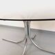Vintage oval dining table in smoked glass and chrome metal