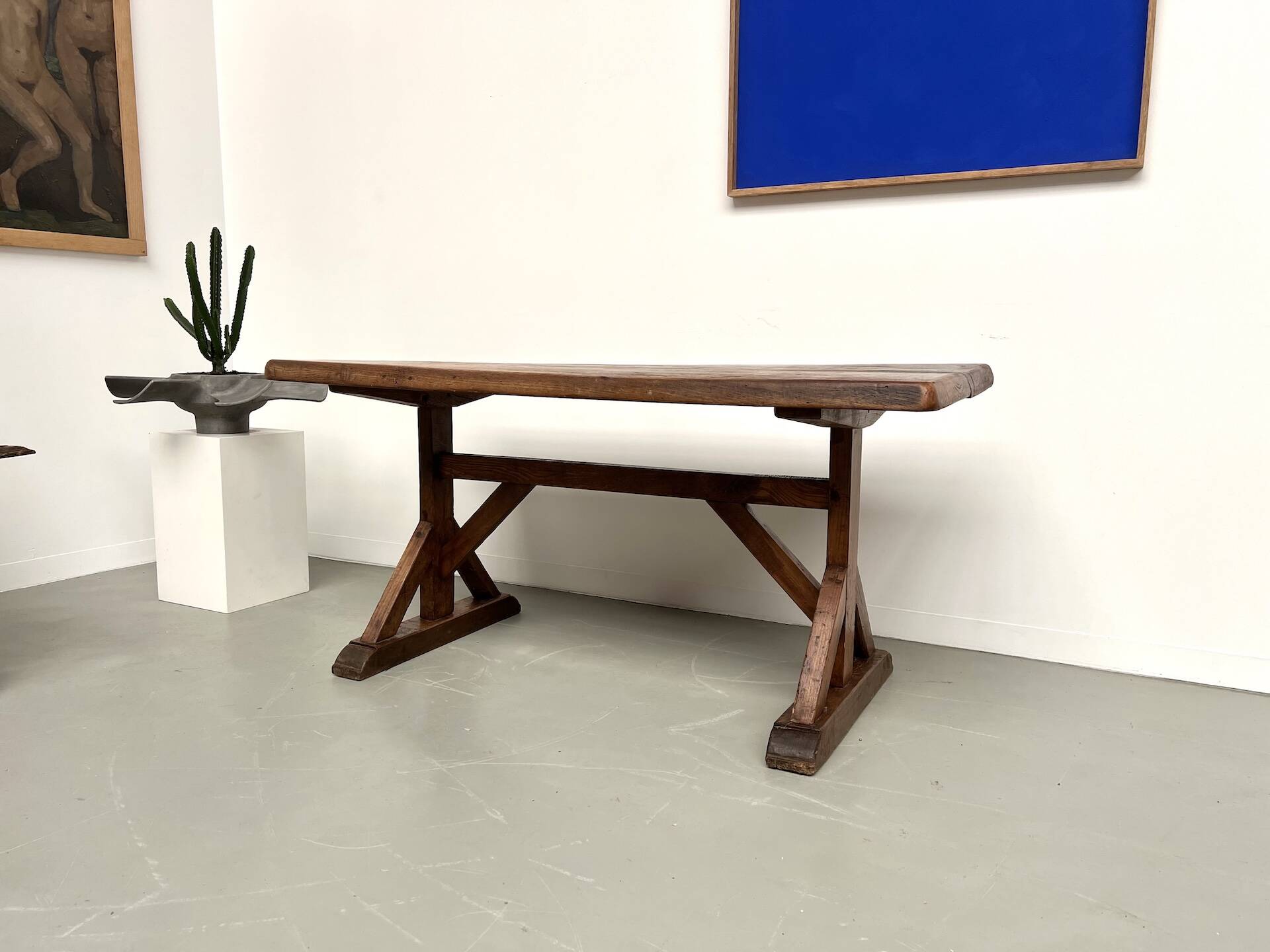 19th century brutalist oak table