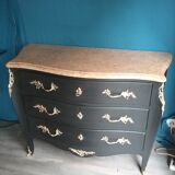 Chest of drawers Louis XV style black