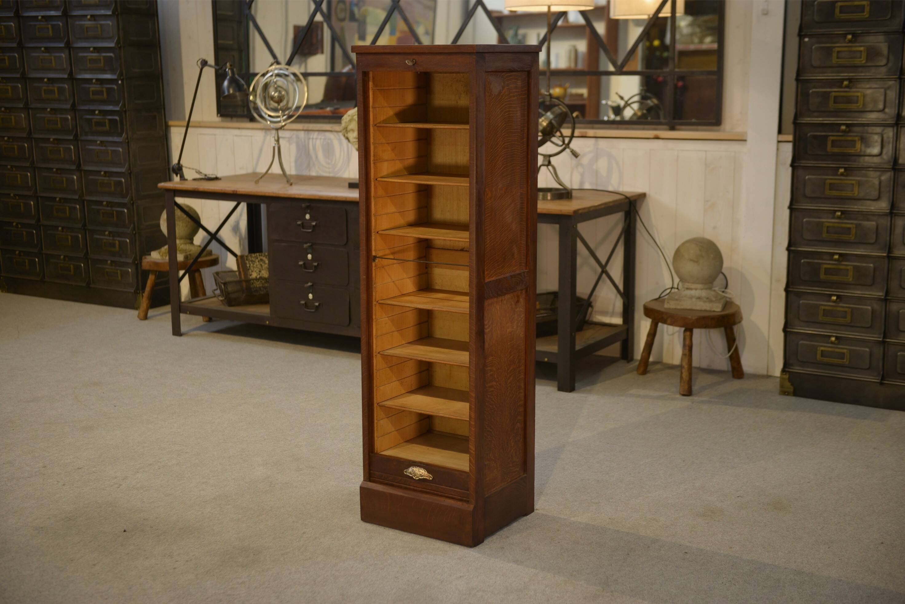 Oak filing cabinet from the 1950s