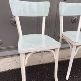 4 baumann chairs wood and formica 1960