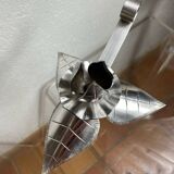 Silver-plated metal flower candle holder