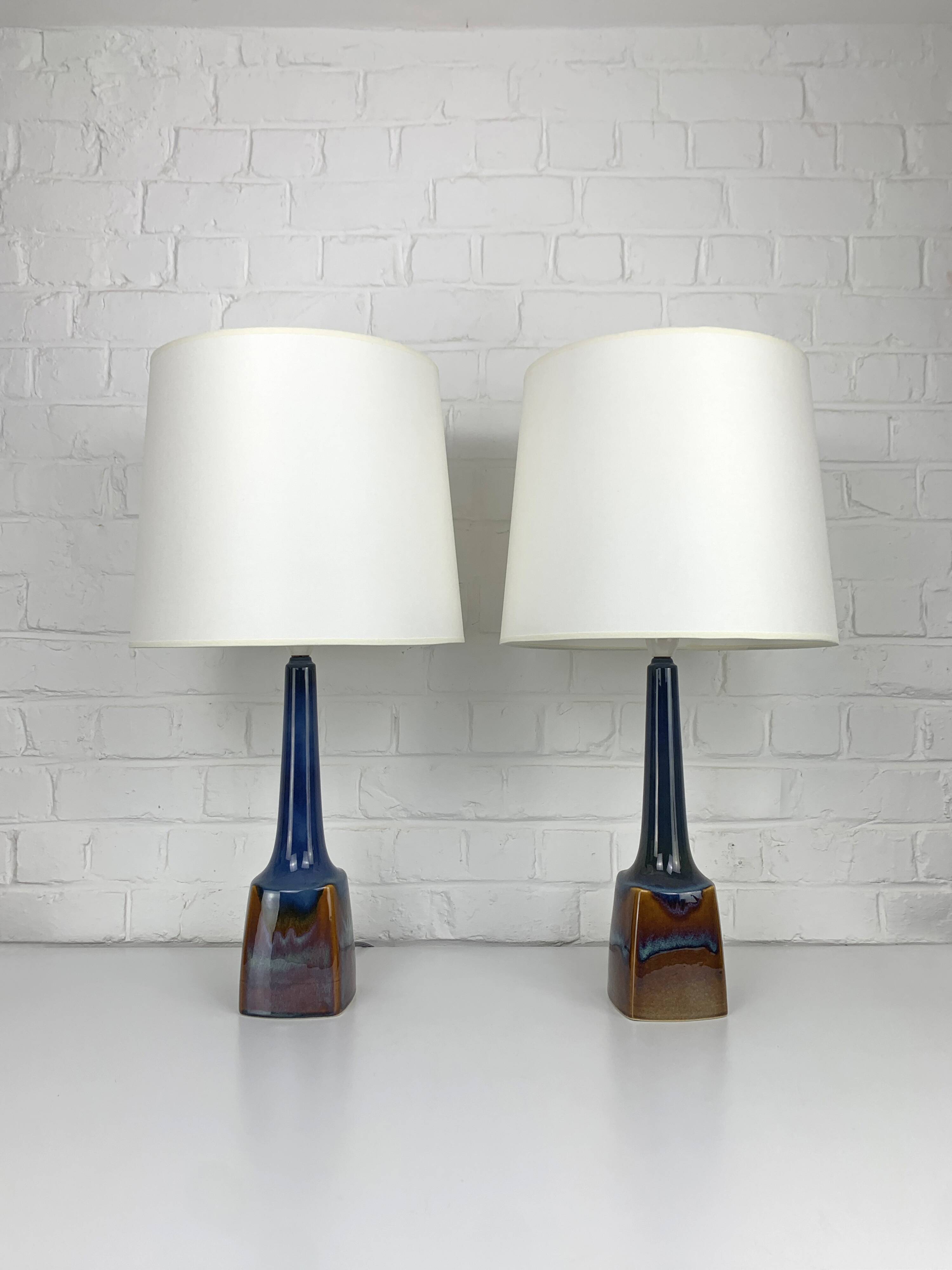 Pair of Scandinavian ceramic table lamps, Søholm Stentøj, Denmark, 1960