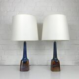 Pair of Scandinavian ceramic table lamps, Søholm Stentøj, Denmark, 1960