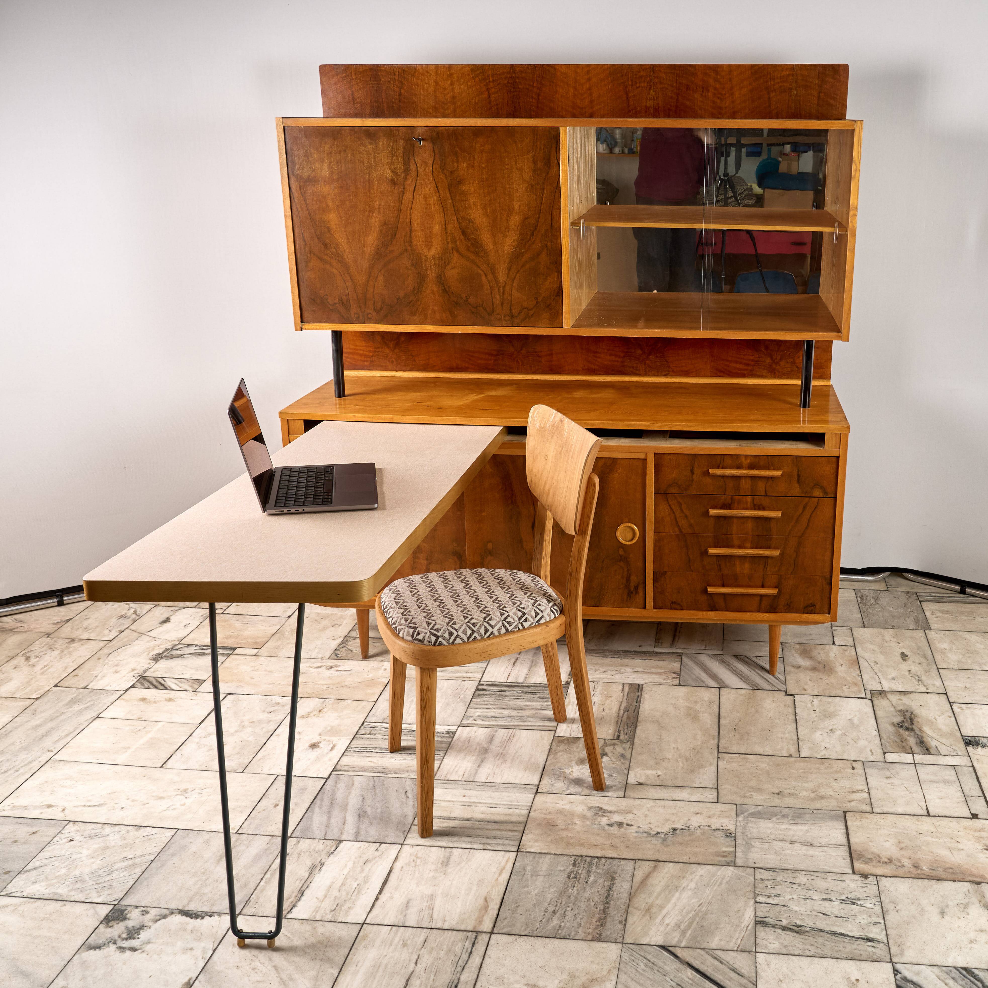 Vintage Credenza with pull-out table, 1960s, Czechoslovakia