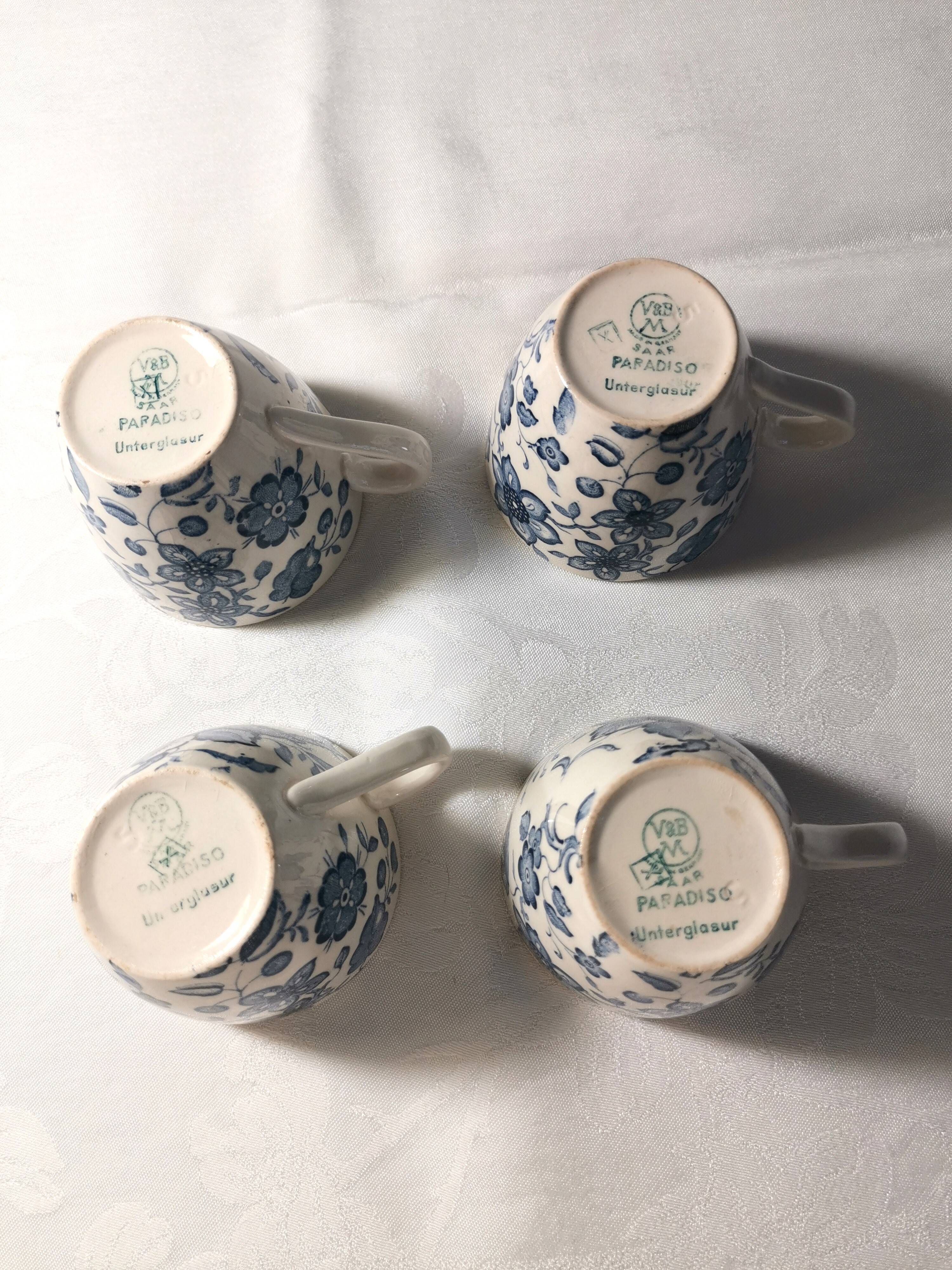 Set of 4 cups and 4 saucers Villeroy and Boch, the Paradiso