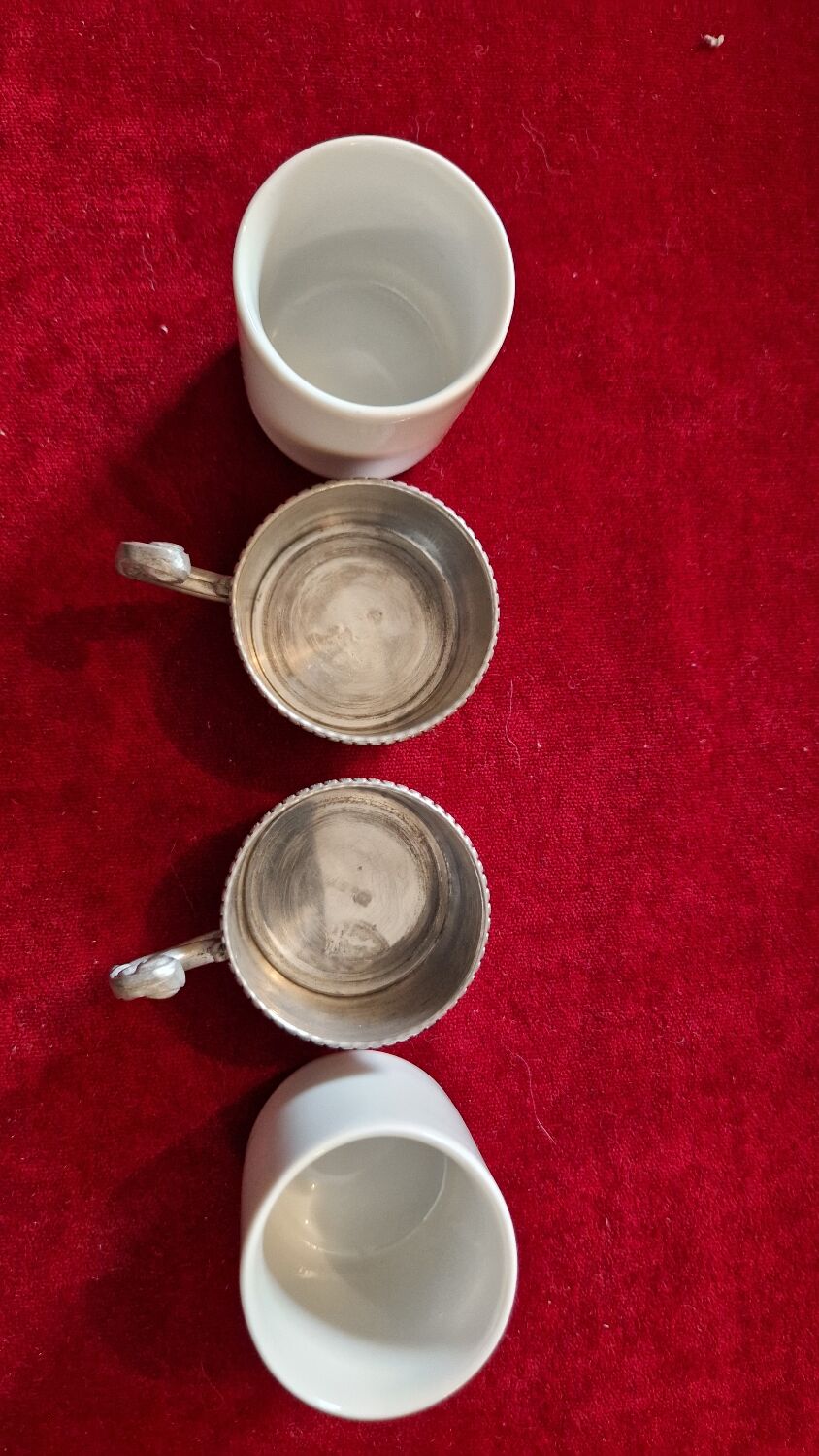 Earthenware and pewter coffee service