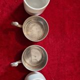 Earthenware and pewter coffee service