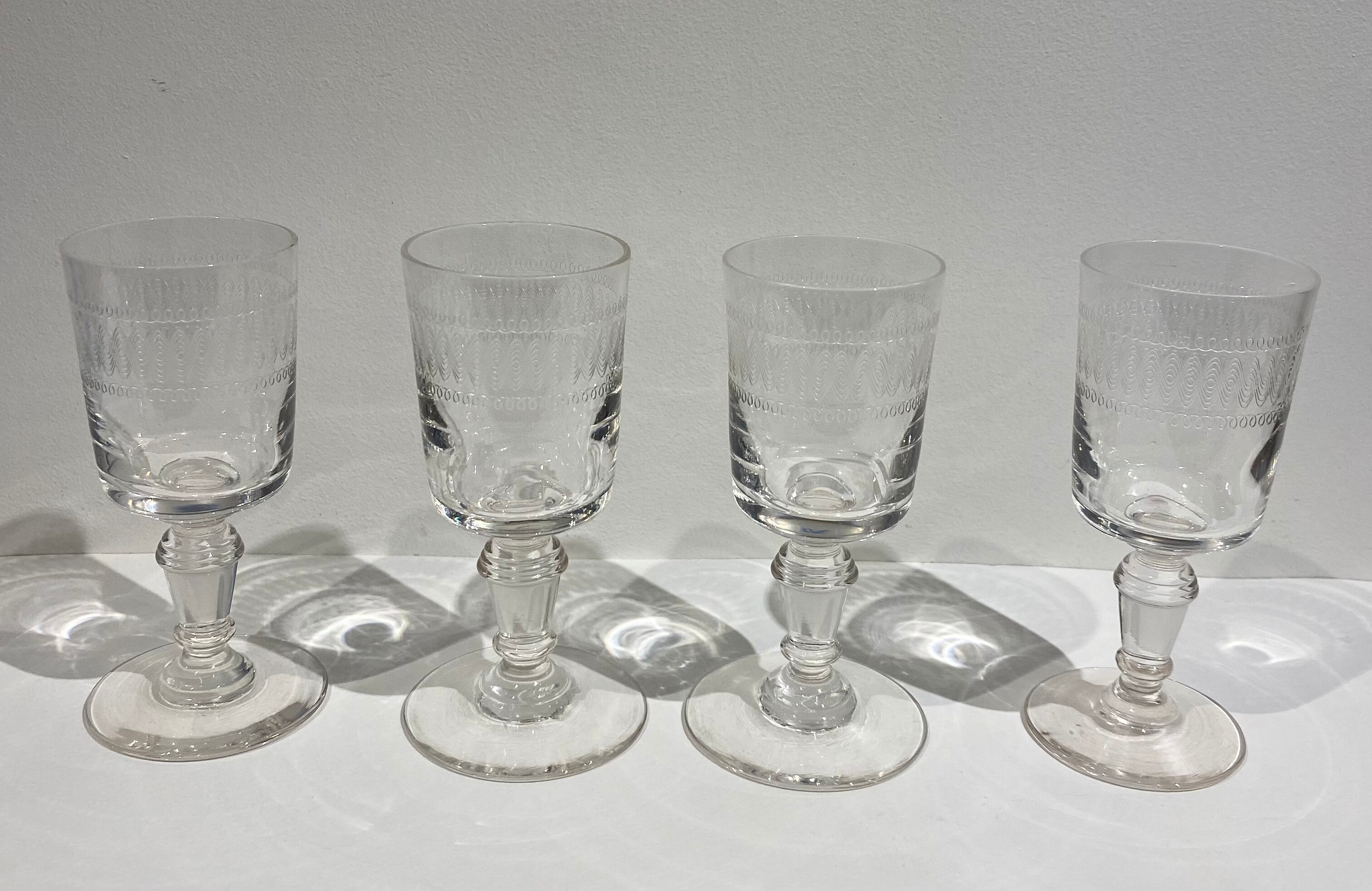 Set of 4 bistro glasses early XX century