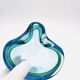Flavio Poli Seguso Sommerso Emerald Green Blue Vintage 60s Ashtray