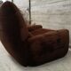Vintage chocolate velvet armchair 1970 (roset line rock ducaroy)