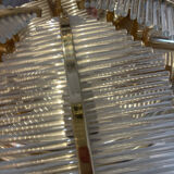 Maison Sciolari glass and gilt wall lamp, Palm model! Italy 1980