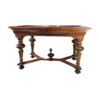 Walnut Sideboard / Desk from Denmark Decorated with Carvings from the 1880s