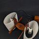 Scandinavian 2-light pendant light in teak and frosted perspex, 1960