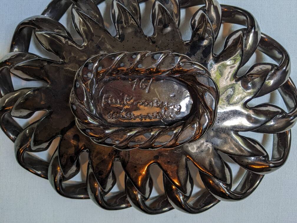 Handcrafted ceramic fruit bowl, vintage, contemporary design, 20th century