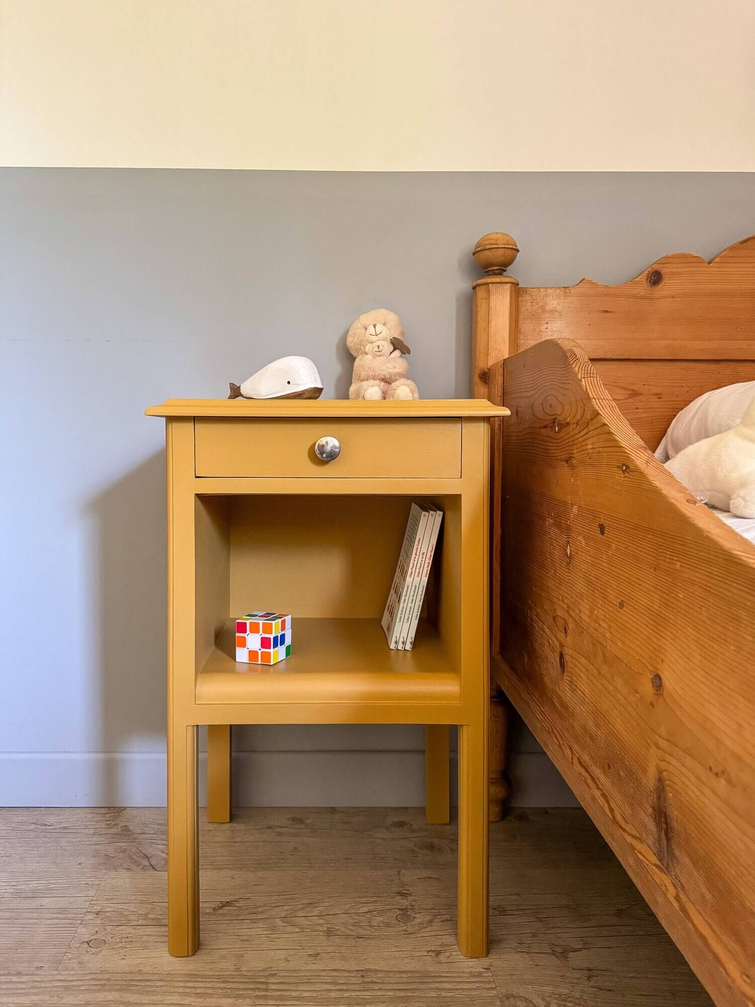 Honey yellow bedside table