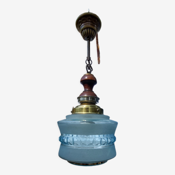 Suspension globe bleu