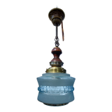 Blue globe hanging lamp