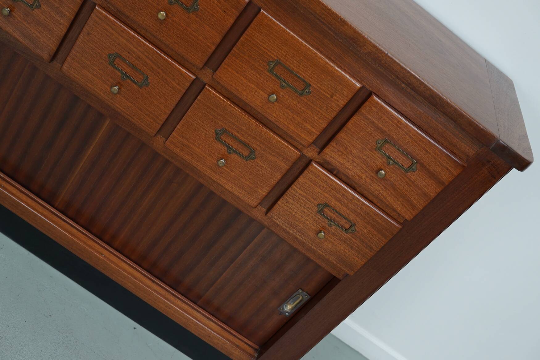Vintage Mid-Century Dutch Hardwood Shop / Apothecary or Filing Cabinet