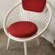 Swedish armchair circle Yngve Ekström, white and red