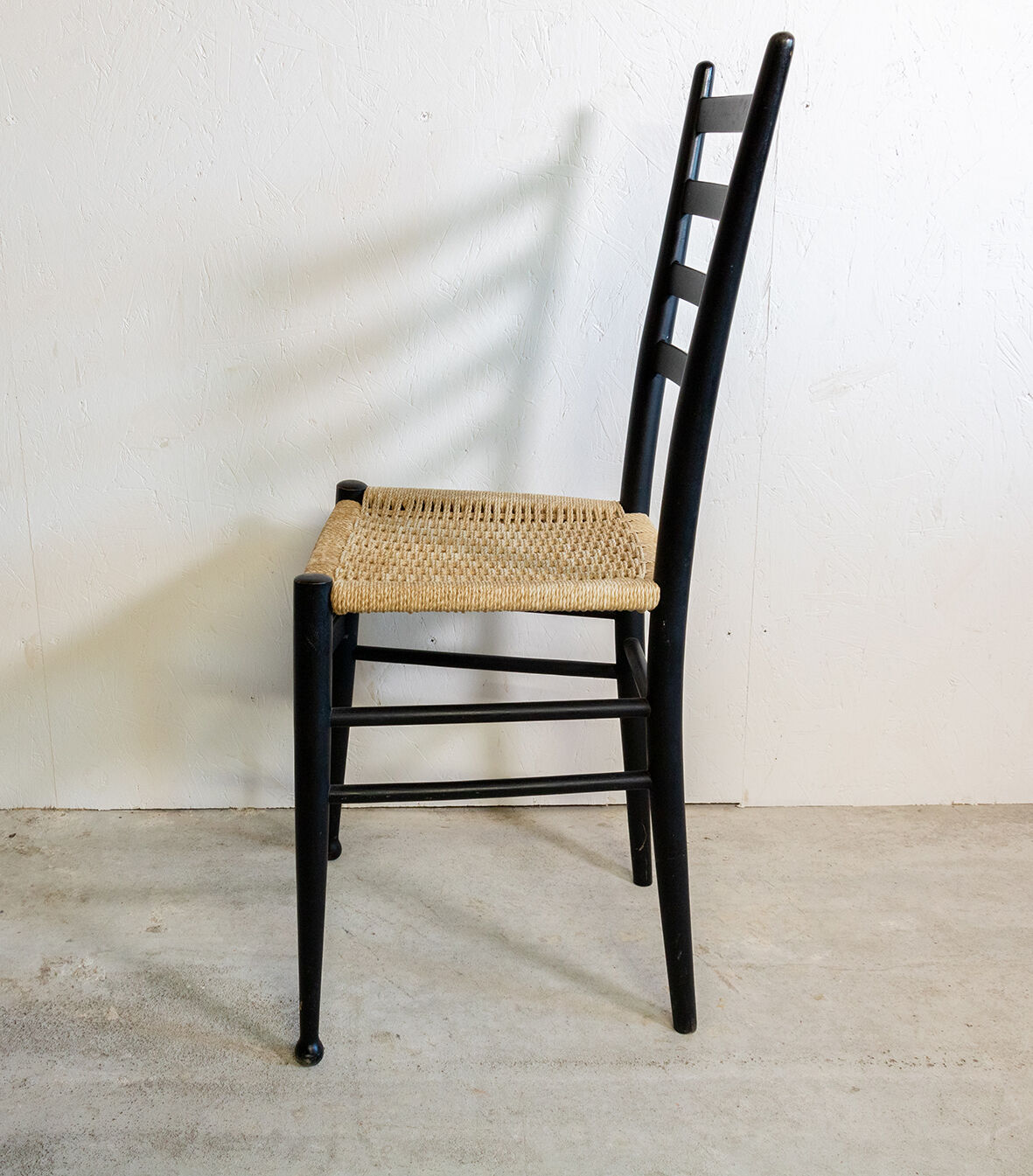 Otto Gerdau's wooden chair and rope, 1960s
