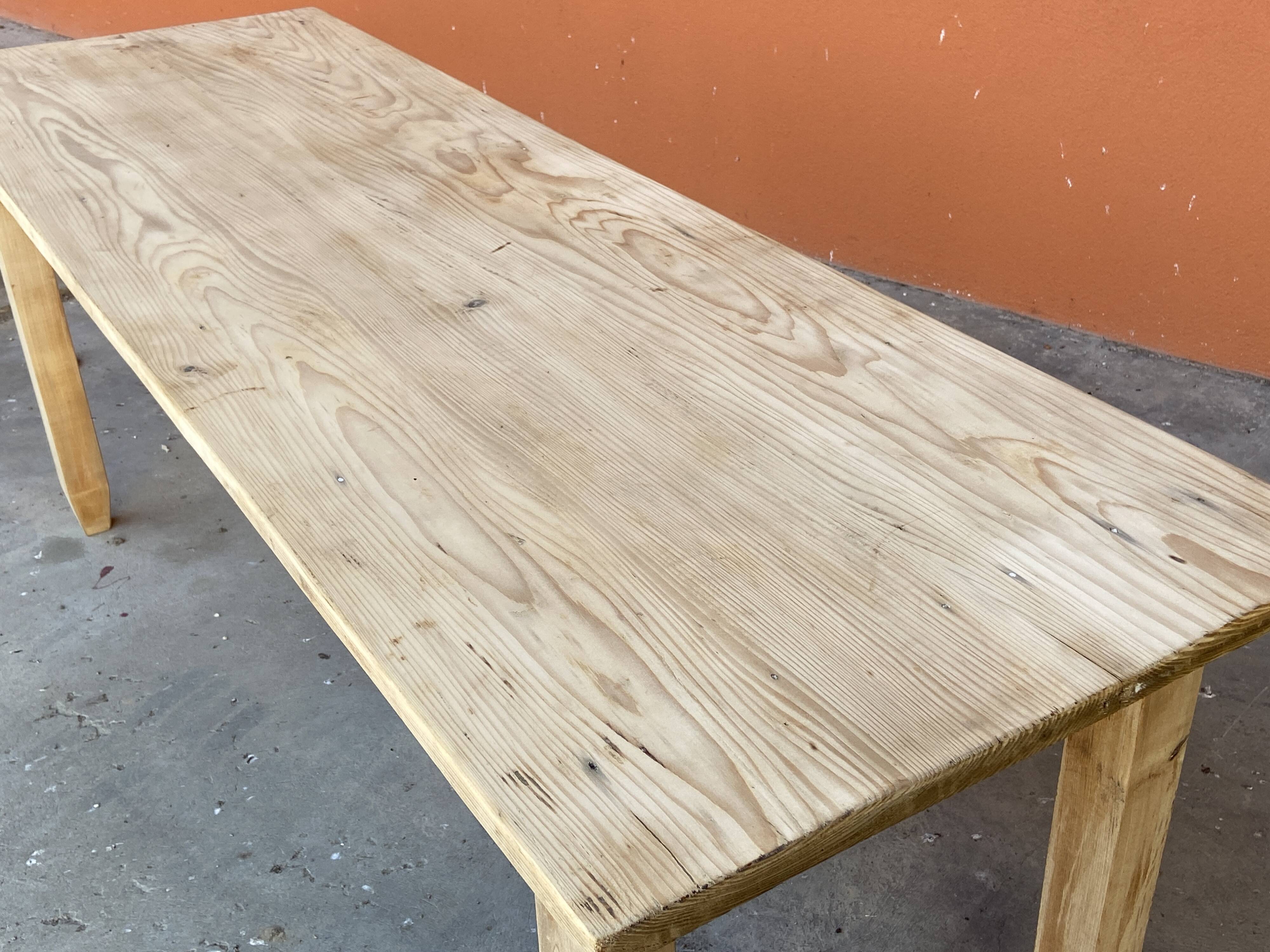 Large alsatian bistro coffee table in raw natural fir french bistro table 1930