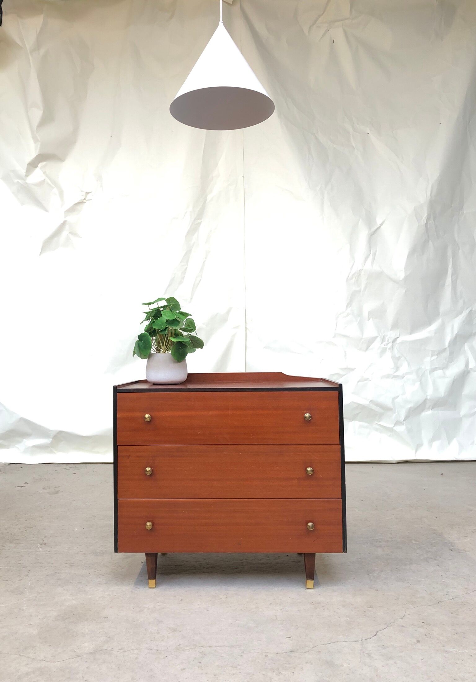 Vtg Mid Century Small Chest Drawers Retro Sideboard Danish Sandi Teak Style