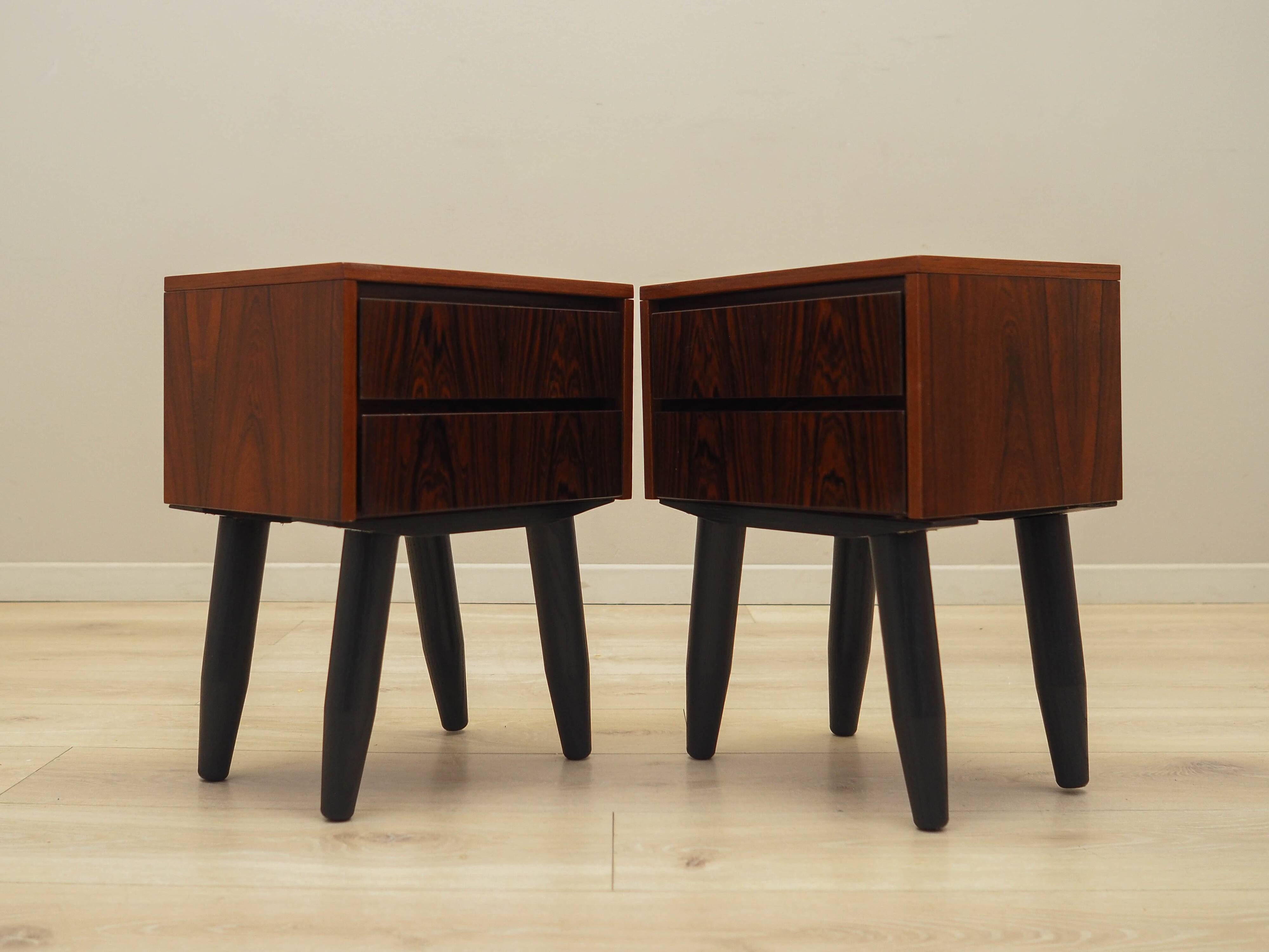 Set of rosewood bedside cabinets, Danish design, 1970s, production: Denmark