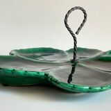 Vintage Glazed Ceramic Barbotine Dish