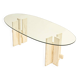 Travertine dining table by Willy Ballez, 1970s