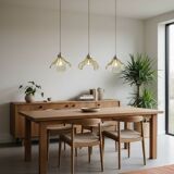 Gold glass pendant light