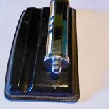 Ancien calendrier perpétuel de bureau vintage socle cuir