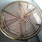 Vintage rattan tripod table