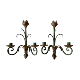Paire d'appliques anciennes florales