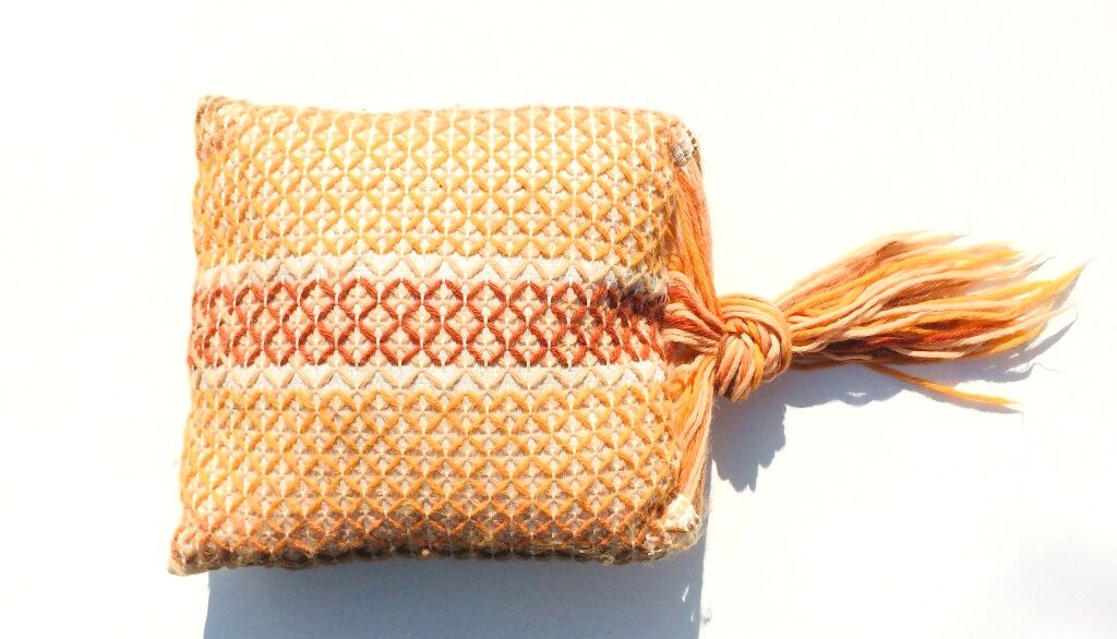 Vintage 70s knit cushion