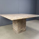 Vintage square granite dining table, 1970s