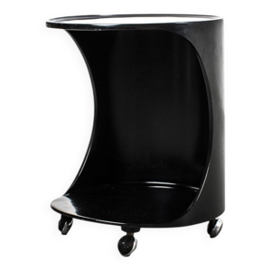 Table d'appoint noire - roulettes