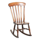 Chaise berçante Windsor en chêne anglais du début du 19e siècle.