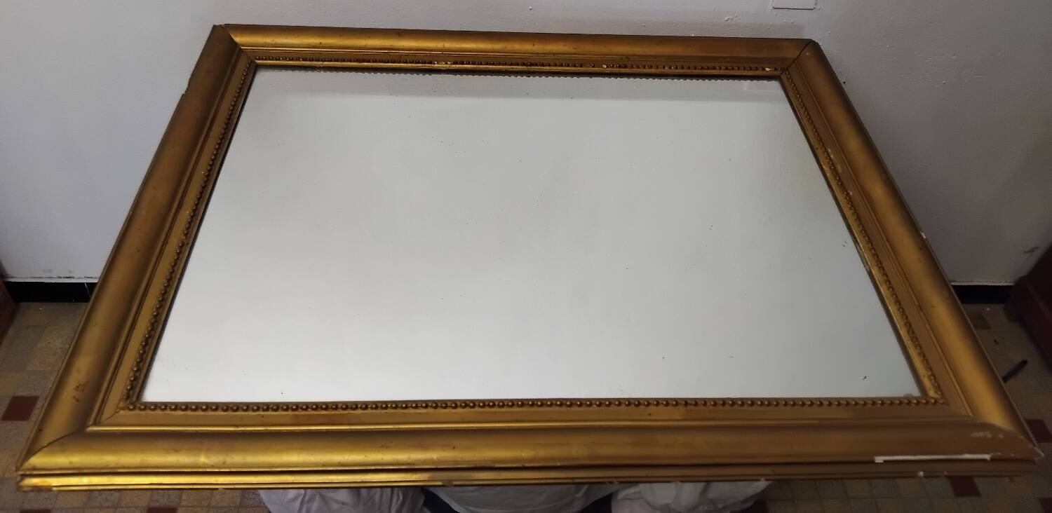 Antique wooden and plaster mirror 69x93cm