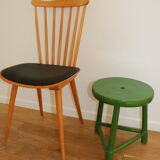 Tabouret tripode bois vert 400mm