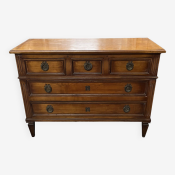 Louis XVI style chest of drawers in walnut